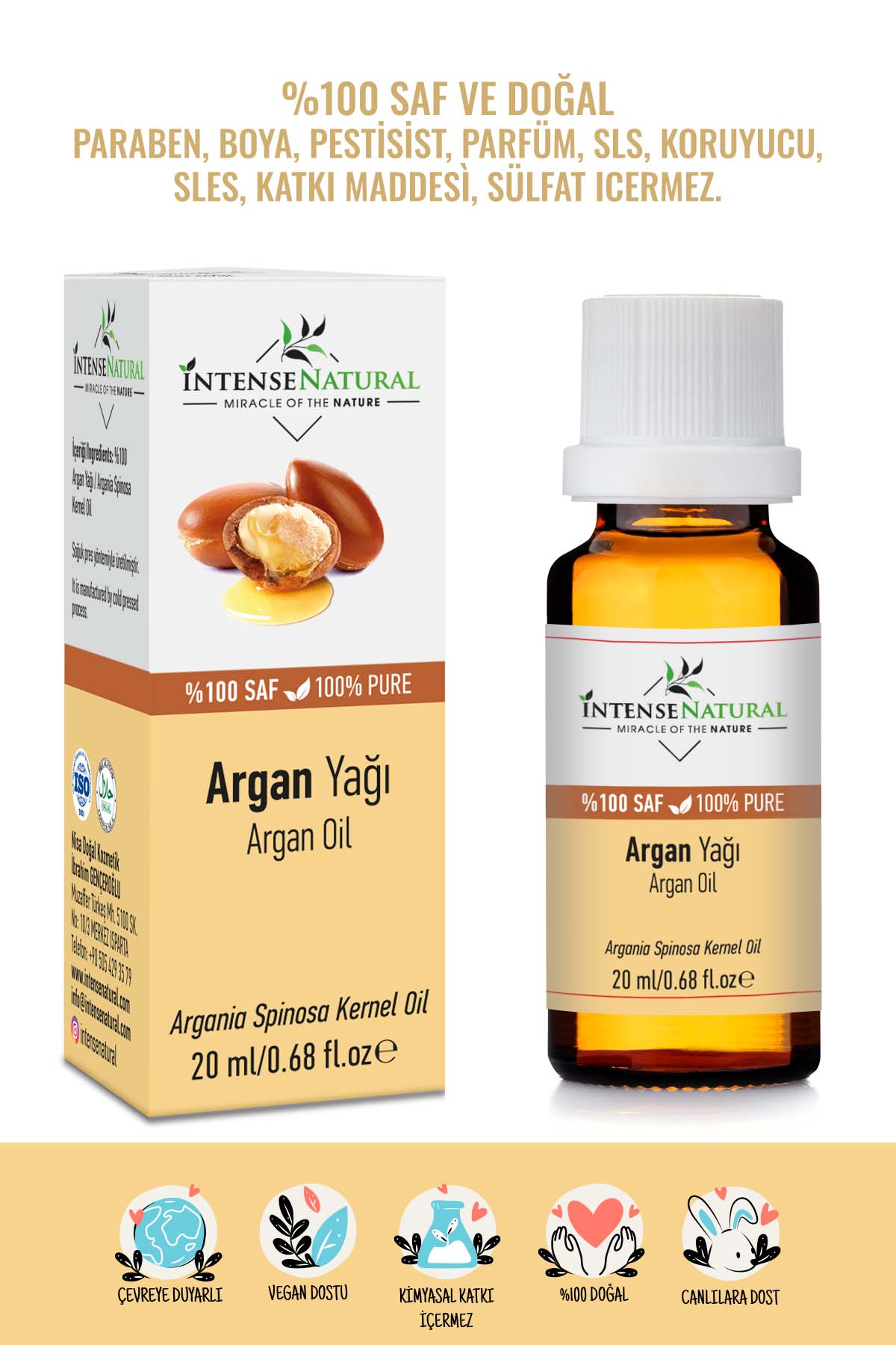 Argan Yağı Soğuk Sıkım 20 ml %100 Saf ve Doğal Argania Spinosa Oil