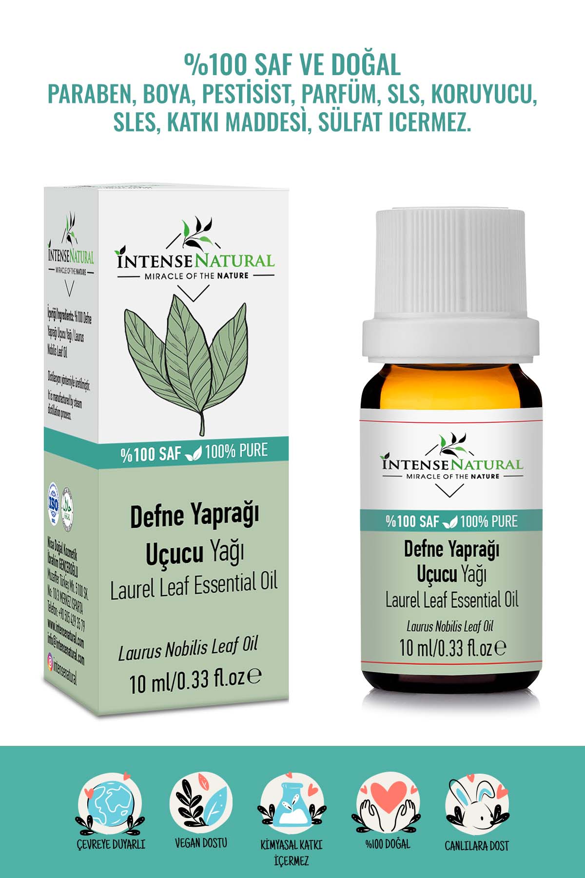 Defne Yaprağı Uçucu Yağı 10 ml %100 Saf ve Doğal Laurel Leaf Essential Oil