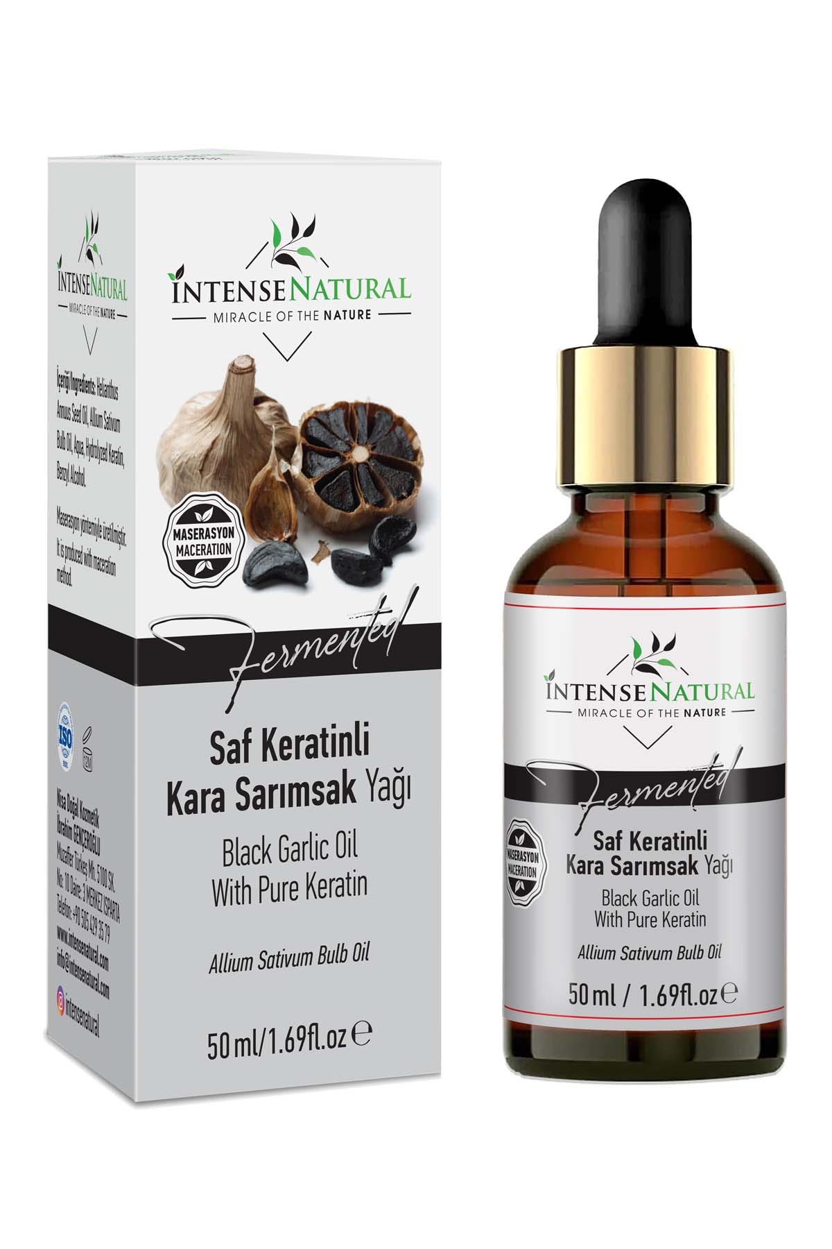 Saf Keratinli Kara Sarımsak Yağı 50 ml x 2 Black Garlic Oil With Pure Keratin