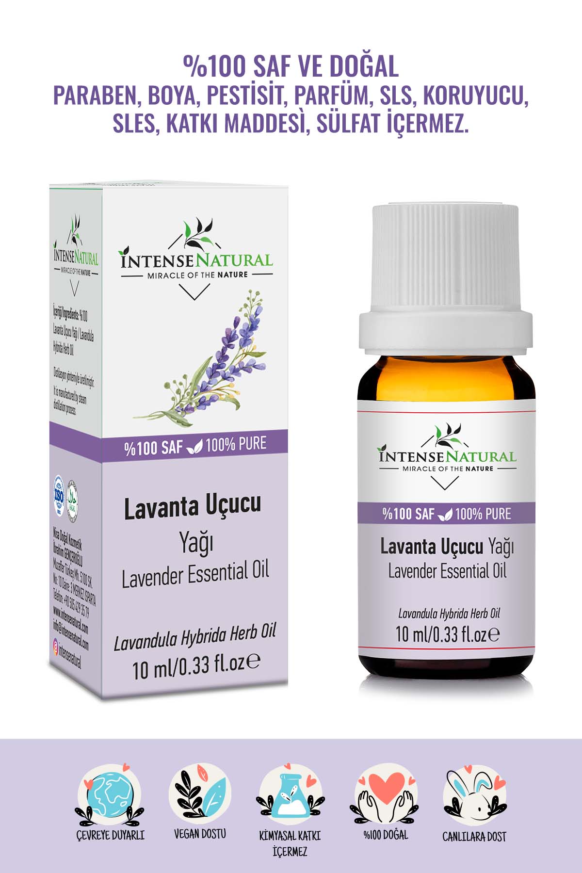 Lavanta Uçucu Yağı 10 ml% 100 Saf Doğal Bitkisel Aromaterapi 