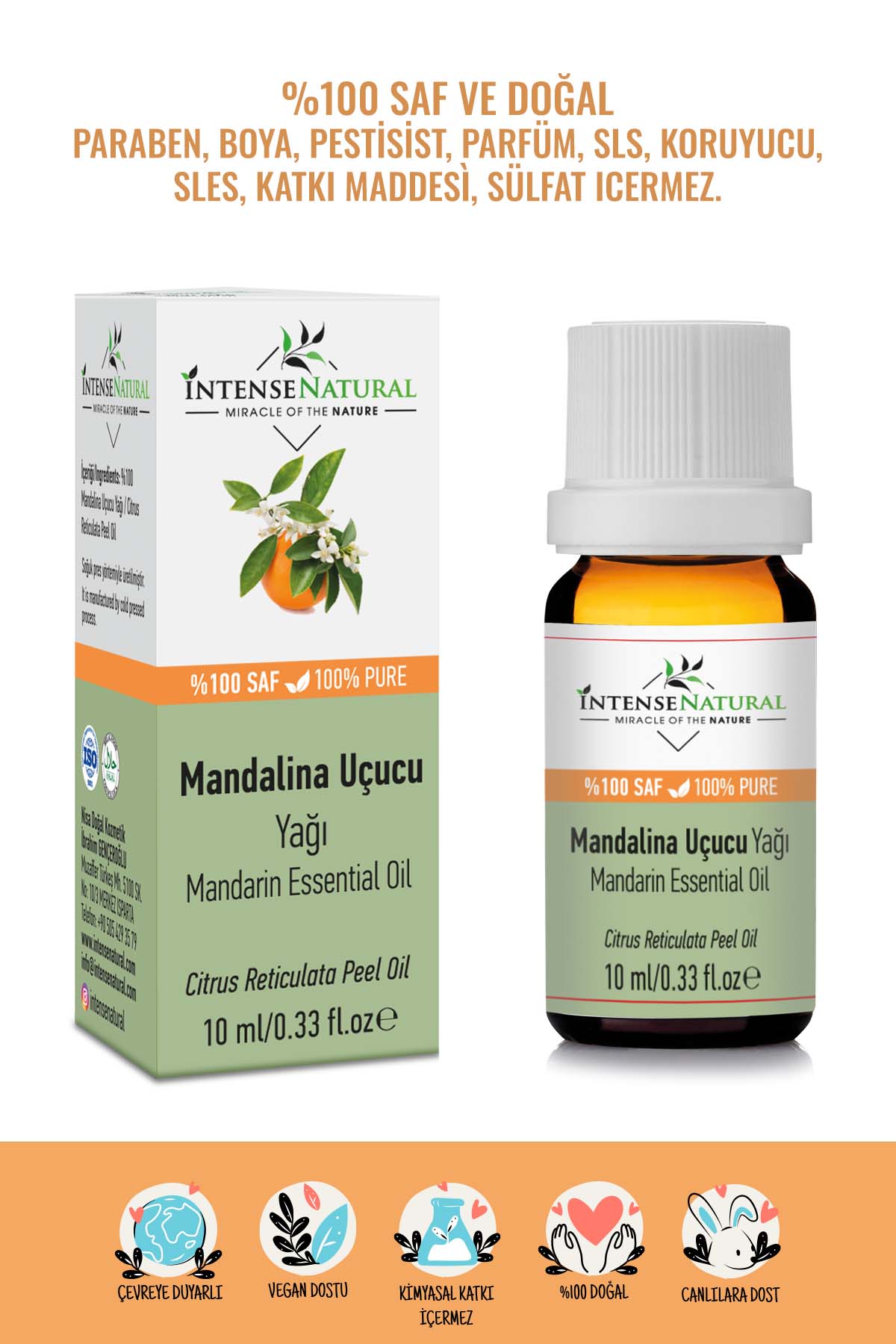 Mandalina Uçucu Yağı 10 ml %100 Saf ve Doğal Lemon Essential Oil