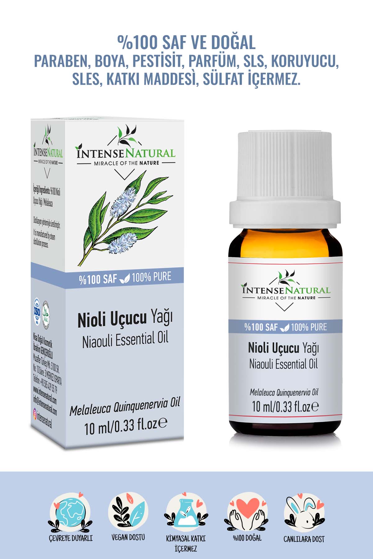 Nioli Uçucu Yağı 10 Ml %100 Saf Doğal Bitkisel Esansiyel Niaouli Yağ Aromaterapi Vegan Yerli