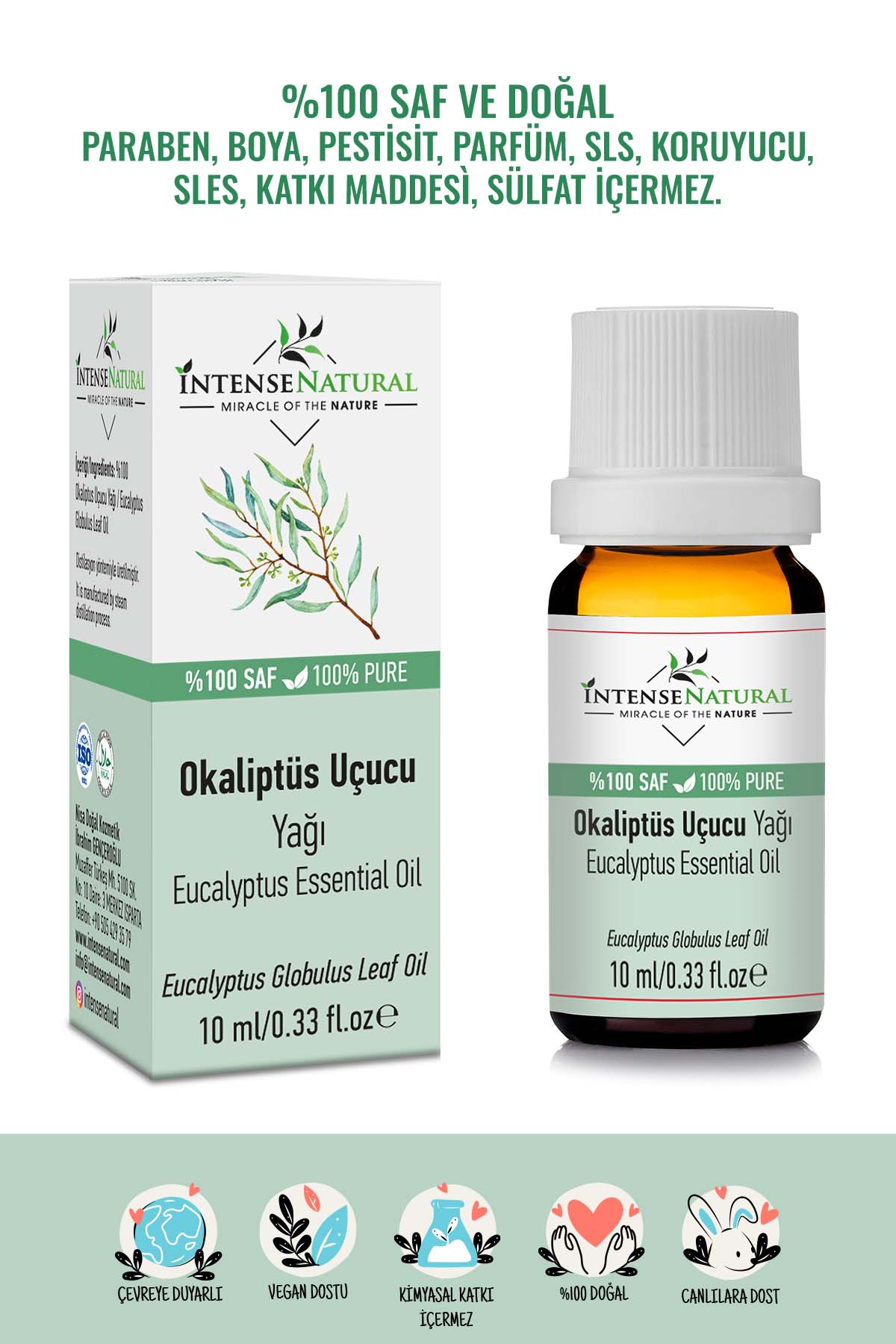 Okaliptüs Uçucu Yağı 10 Ml %100 Saf Doğal Bitkisel Uçucu Aromaterapi