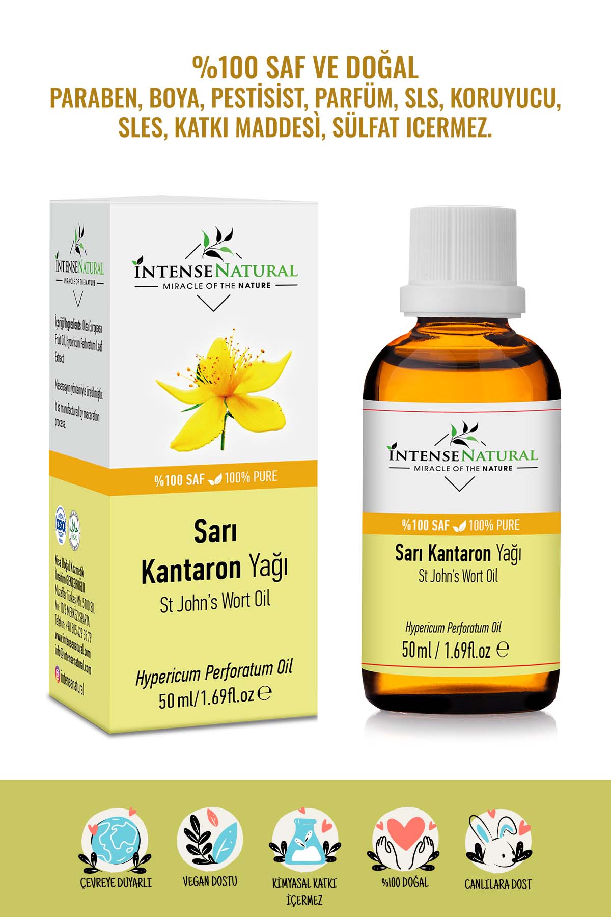 Sarı Kantaron Yağı %100 Saf ve Doğal Maserasyon Bitkisel Taşıyıcı Sabit Yağ St John’s Wort Oil