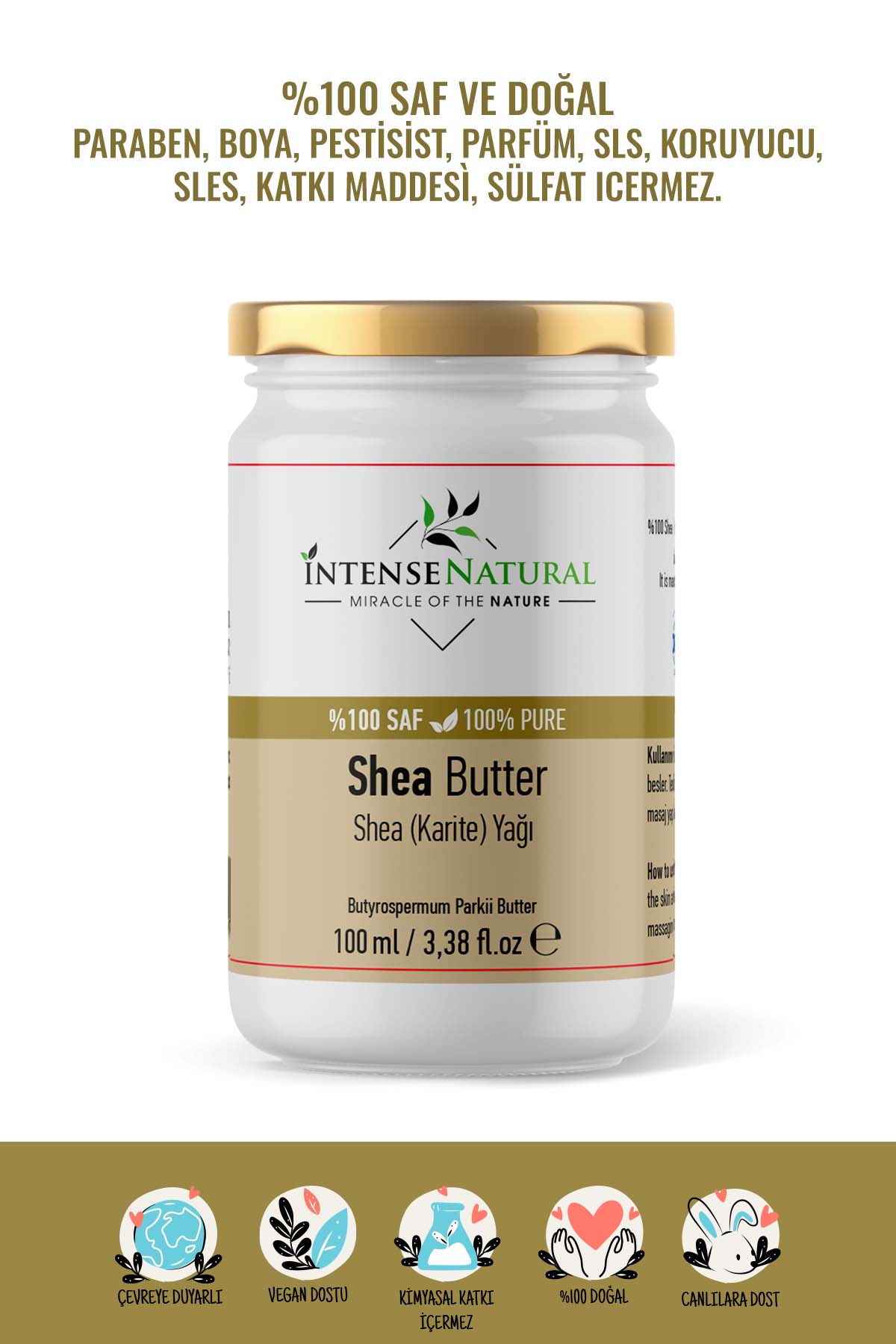 Shea Butter Soğuk Sıkım 100 ml %100 Saf ve Doğal Karite Yağı Shea Butter Oil